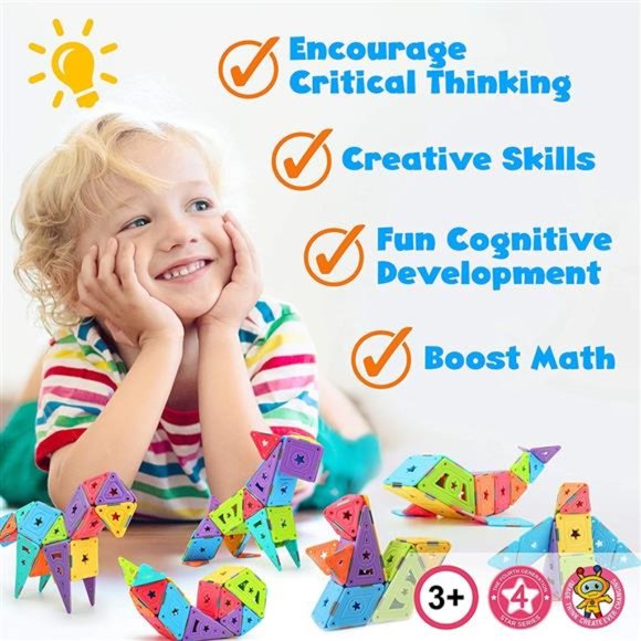 Magnetic Building Blocks for Kids - (46 pcs) - Picture 6 of 7